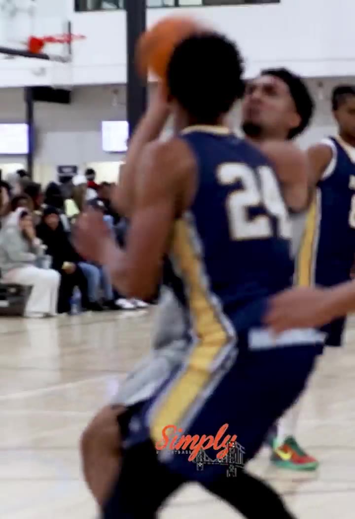 PROVEN game film: a contested jumper in front of a packed sideline