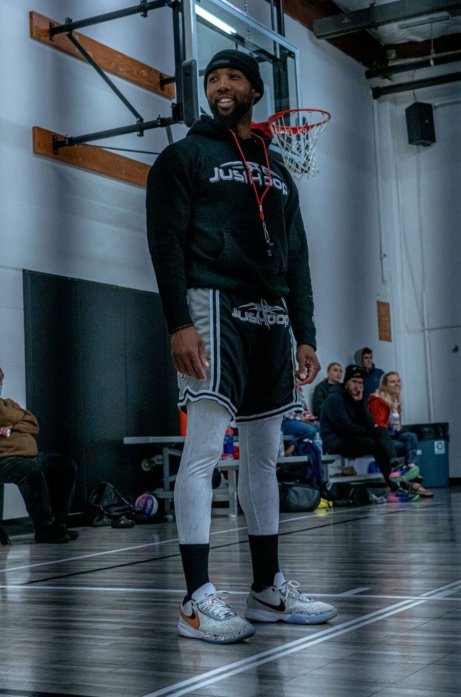 Will Logan, Executive Director of Just Hoop Inc., courtside at the Ultimate Training Facility